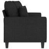 vidaXL 2-Seater Sofa with Metal Frame and Fabric Upholstery in Elegant Black - Stylish and Comfortable Living Room Seating - 3 of 4