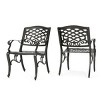 Set of 2 Outdoor Patio Accent Chairs with Sturdy Aluminum Frame, All Weather Patio Armchairs for Balcony or Backyard – The Pop Home - 4 of 4