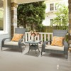 Tangkula 3-Piece Wicker Adirondack Set Ergonomic Oversized Rattan Chairs w/ Coffee Table Comfy Seat Cushions - image 4 of 4