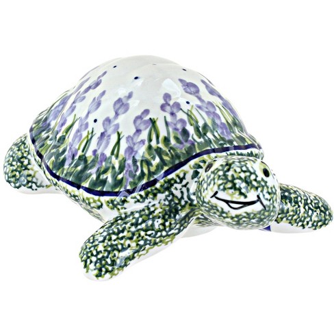 Blue Rose Polish Pottery Lavender Fields Turtle Figurine : Target