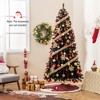 Tangkula 6/7 FT Artificial Halloween Tree Pre-Lit Black Christmas Tree w/ Bendable Top Section - 3 of 4