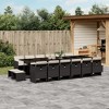 vidaXL 17-Piece Patio Dining Set - Black Poly Rattan Furniture with Cushions for Garden, Backyard, Deck - Tempered Glass Tabletop, Compact Storage - 2 of 4