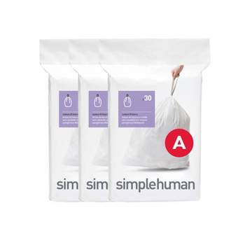 simplehuman 4.5L 150ct Code A Custom Fit Trash Bags Liner White