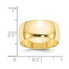 Black Bow Jewelry 7mm to 12mm 10K Yellow Gold Half Round Standard Fit Band - 3 of 4