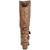 Journee Collection Womens Late Wide Width and Wide Width Wide Calf Stacked Heel Mid Calf Boots - 3 of 4