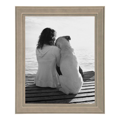 Distressed Gray 8x10 Solid Wood Tabletop and Wall Picture Frame Set