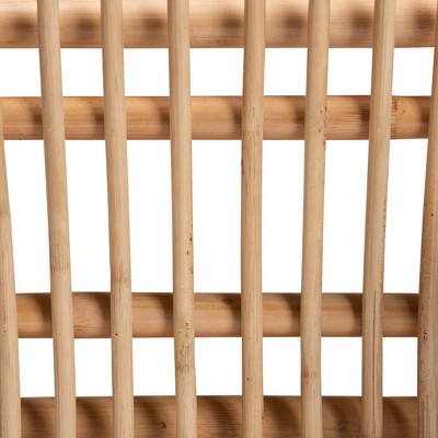 Natural Brown Rattan Counter Stool with Metal Accents