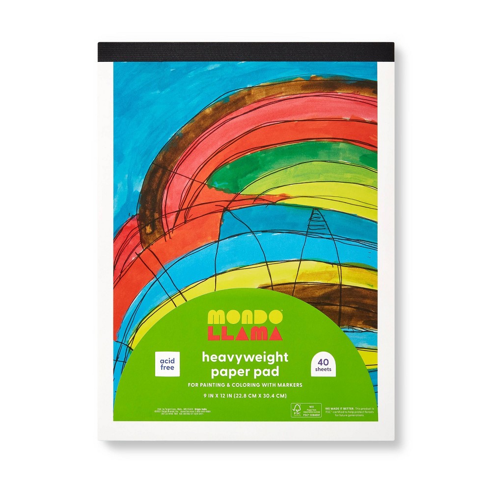 Photos - Creativity Set / Science Kit 9"x12" Heavyweight Painting & Marker Paper Pad - Mondo Llama™