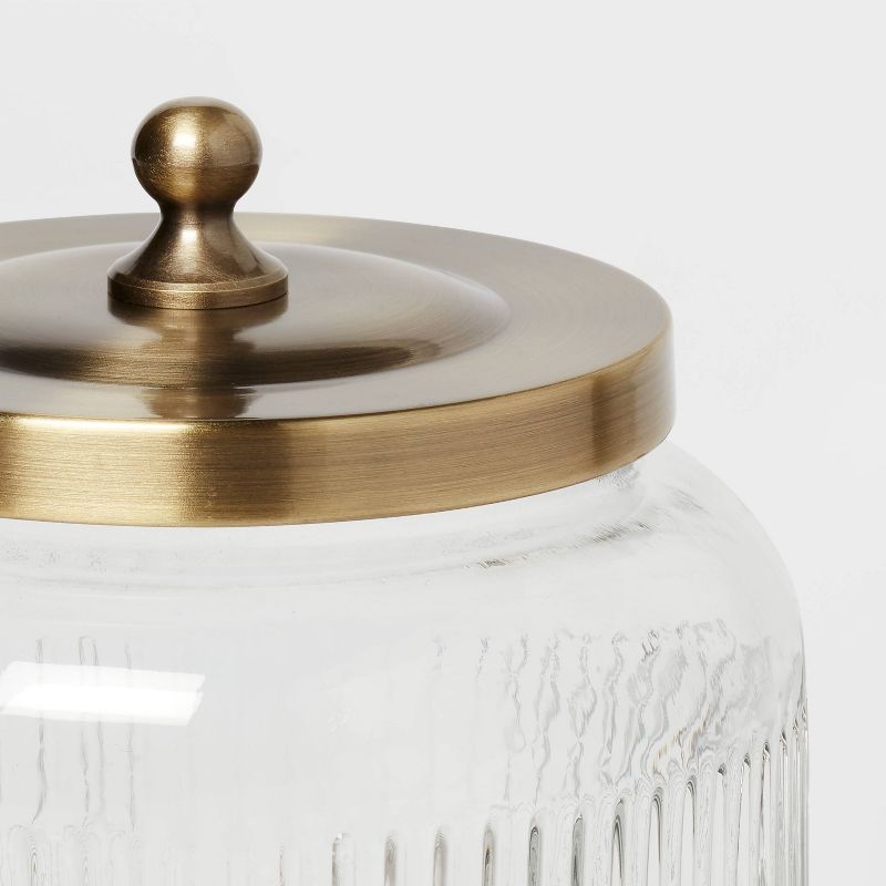Large Bath Glass Canister Brass - Threshold&#8482;, 5 of 12