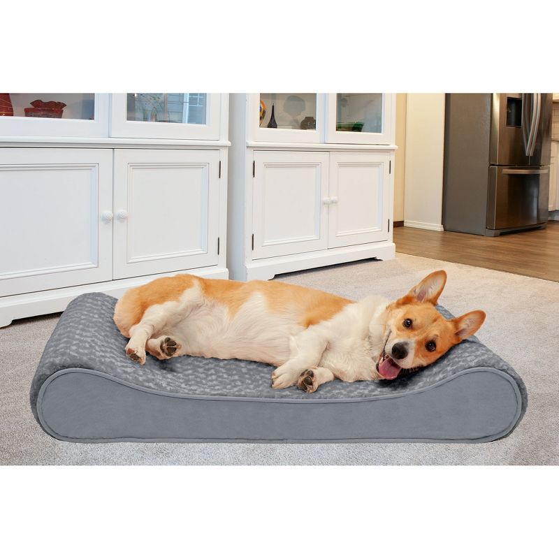 FurHaven Ultra Plush & Suede Luxe Lounger Memory Top Dog Bed, 3 of 4