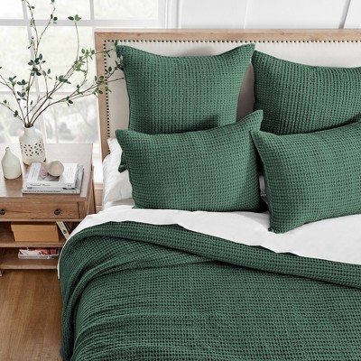 Forest Green Twin Cotton Reversible Bedspread Set