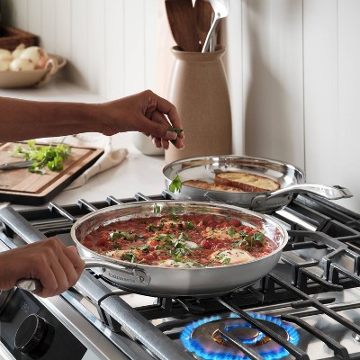 Cuisinart Classic 10 & 12 Stainless Steel 2pk Skillet Set Silver