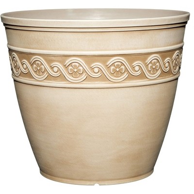 Desert Tan 13" Resin Indoor/Outdoor Corinthian Flower Pot Planter