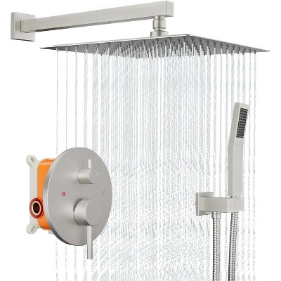 Whizmax Bathroom Shower Faucet Set, Rainfall Shower Head With Handheld Combo With Pressure-Balanced Valve