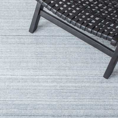 Gray Hand-Knotted Viscose Rectangular Area Rug
