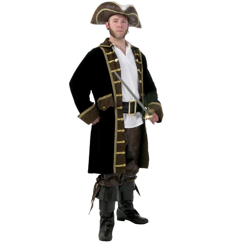 HalloweenCostumes.com Men's Plus Size Realistic Pirate Costume, 1 of 2