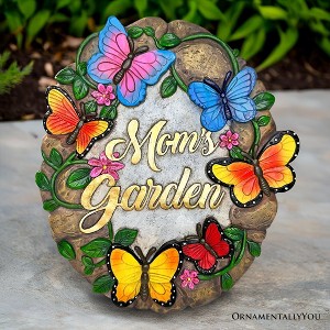 Mom’s Garden with Butterflies Stepping Stone, 9.5" Decorative Outdoor Decoration| OrnamentallyYou - 1 of 4