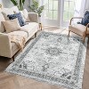 Washable Vintage Distressed Area Rug,Oriental Medallion Accent Carpet,Ultra-Soft Low Pile Non-Slip Floor Mat for Living Room Bedroom Office - 2 of 4