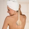 Unique Bargains Long Handle Bath Brush for Bathroom 15.94" Length Yellow 1 Pc - 2 of 4