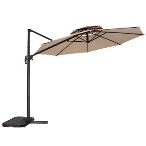 10ft Patio Umbrella with Tilt Crank Lift Waterproof Sun Shade for Deck, Pool, Garden - 1 of 4