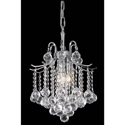 Elegant Lighting Amelia Collection Pendant D12in H15in Lt:3 Chrome finish