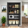 Dolonm Tall Metal Storage Cabinet with Adjustable Shelves, 2 Shapely Doors for Bedroom, Living Room, Kitchen, Office - 2 of 4