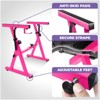 Liquid Stands Pink Keyboard Stand and Bench Set - Portable Heavy Duty Digital Piano Stand for 54-88 Key Pianos & Adjustable Piano Bench Stool Seat - 4 of 4
