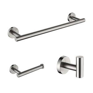 ChicFurnit Bathroom Towel Holder 3 Piece Set Towel Bar Toilet Paper Holder Robe Hooks for Modern Bathroom Style, Silver, 13.16"*5.18"*2" - 1 of 4