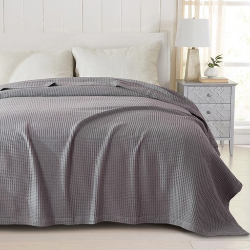 Great Bay Home 100% Cotton Waffle Weave Thermal Blanket. Super Soft Season  Layer