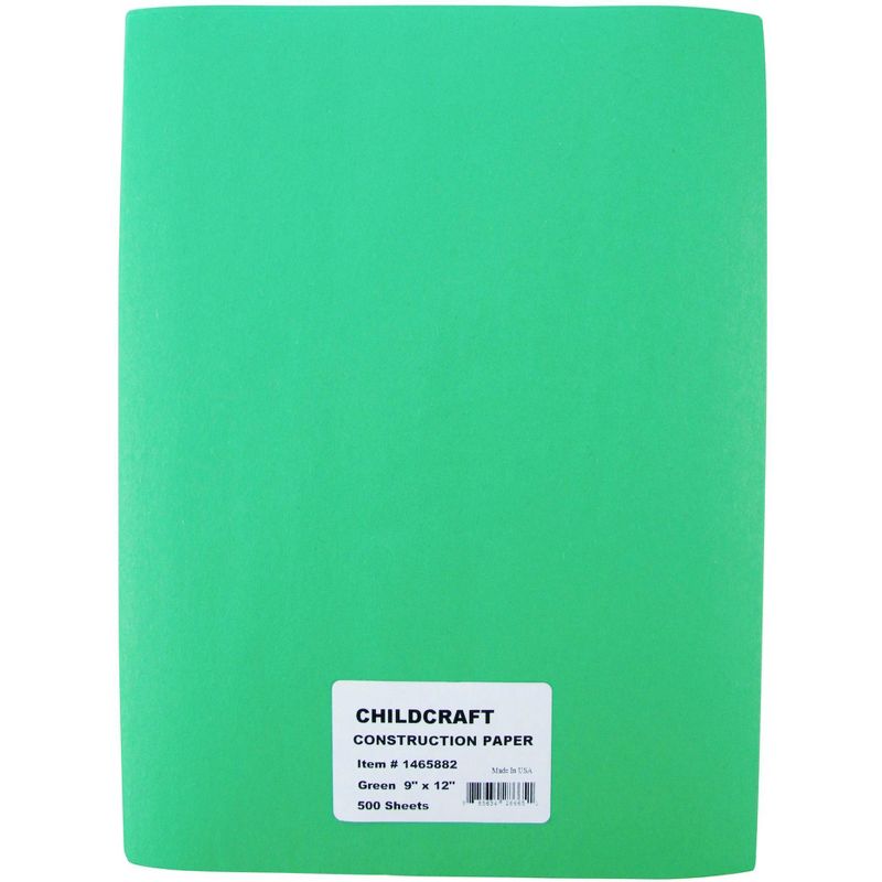 Childcraft Construction Paper, 9 x 12 Inches, Green, 500 Sheets, 1 of 3