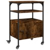 vidaXL Printer Stand 3-Tier Smoked Oak 19.7"x15.7"x29.9" Engineered Wood - 2 of 4