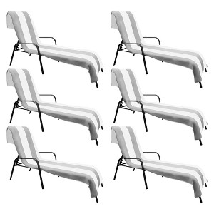 Cabana Striped Cotton Standard Size Towel/ Chaise Lounge Chair Cover Set by Blue Nile Mills - 1 of 4