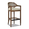 PAGED 43.5" High Bar Stools Set of 2 Modern Upholstered Counter Stools with Rattan Back and Wooden Legs for Dining Room - 2 of 4