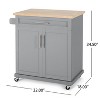 NicBex 32Inch Rolling Kitchen Island with 1 Drawer and 2 Door Cabinet,Mobile Kitchen Island Cart with Towel Holder - 3 of 4