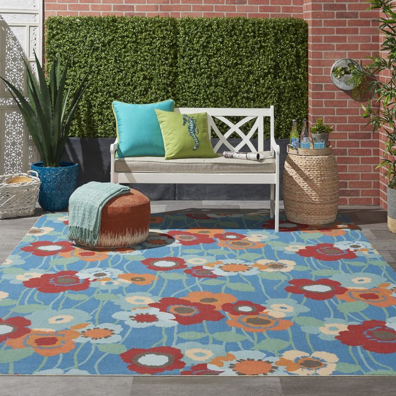 Waverly Sun & Shade "Pic-A-Poppy" Bluebell Indoor/Outdoor Area Rug by Nourison, 6 of 14