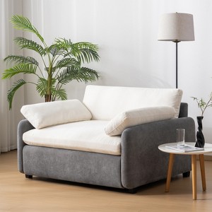 MYINDA Oversized Single Sofa Chair,Wide and Deep Seat Accent Chair,for Living Room,Apartment,Bedroom,Dark Gray - 1 of 4