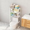 3-Tier Over The Toilet Storage,Metal Bathroom Shelve, Over Toilet Bathroom Organizer,Space Saver Bathrooms Shelve for Restroom Laundry Balcony - 4 of 4