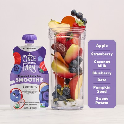 Once Upon a Farm Berry Berry Organic Dairy-Free Kids' Smoothie - 16oz/4ct