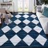 Modern Geometric Rugs for Living Room Bedroom, Washable Low Pile Non Slip Dining Room Carpet, Stain Resistant Floor Cover for Office - 2 of 4