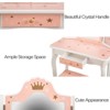 Memoryfield Kids Vanity, Girls Vanity Table with Mirror,Stool & Drawer - 4 of 4