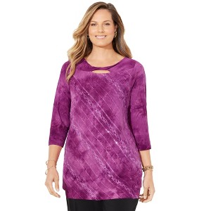 Catherines Women's Plus Size Starlight Top - 1 of 4