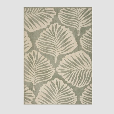 5' x 8' Verbena Floral Outdoor Rug Green/Ivory - Christopher Knight Home