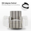 Set of 2 Livia Transitional 360-Degree Swivel Armchair With Jacobean Strip Pattern | HULALA HOME - 4 of 4