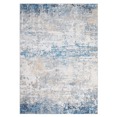 Washable Modern Abstract Rug Non Slip Low Pile Rug Soft Throw Floor Cover Foldable Indoor Carpet for Living Room Bedroom Playroom Nursery