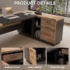 SAINTCY Modern L-Shaped Executive Desk, 78.74" Large Industrial Wood Office Desk with Drawers & Shelves, Home Office Computer Workstation - 3 of 4