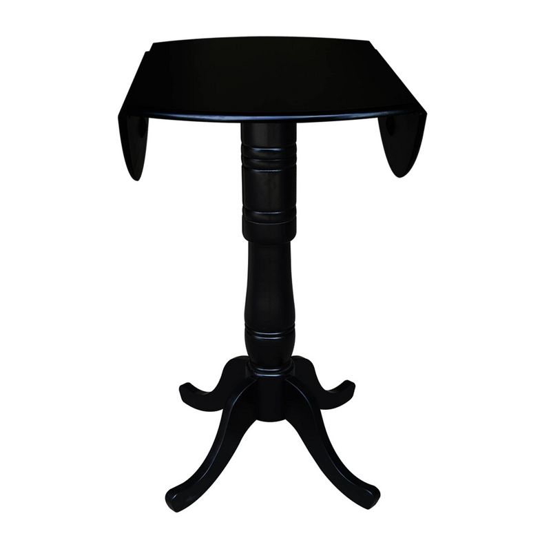 Davidson Round Dual Drop Leaf Pedestal Table Black - International Concepts, 6 of 10