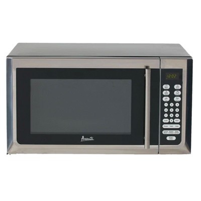 Avanti MT16K3S 1.6 Cubic Foot 1000 Watt Stainless Steel Compact Countertop Microwave Oven with 10 Power Levels, Ideal for Small Spaces, Silver/Black