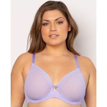 Curvy Couture Womens Sheer Mesh Full Coverage Unlined Underwire Bra : Target