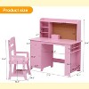 Kids Desk and Chair Set, Wooden Study Table with Storage Shelf, Bulletin Board, Children School Learning Desk Set, Writing Table for Boys and Girls - 3 of 4