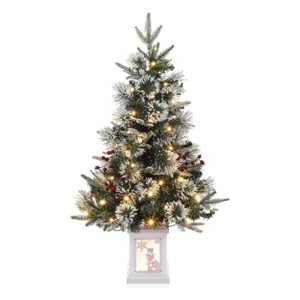 Christmas Tree for Front Door, Christmas Tree with Potted, Xmas Tree with Red Berries, Xmas Tree for Holiday Decor - 1 of 4